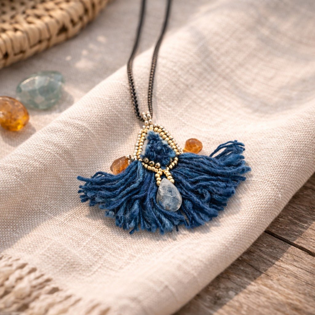 Abanico Azul Necklace - Modern Mexico