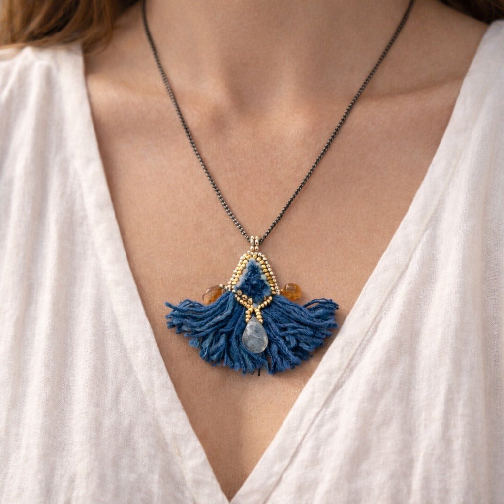Abanico Azul Necklace - Modern Mexico