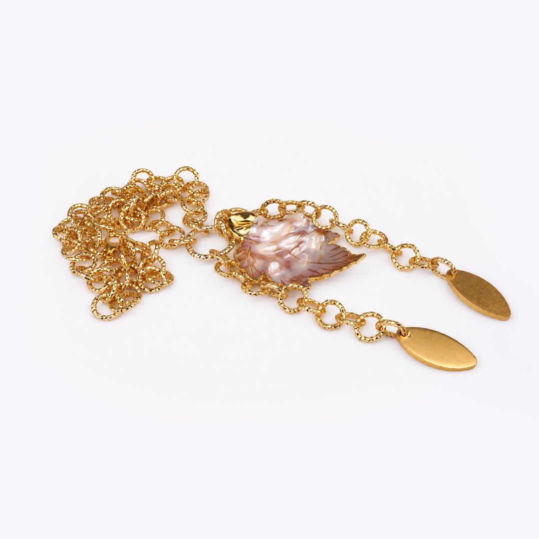 Mother-of-Pearl Leaf Necklace - Modern Mexico