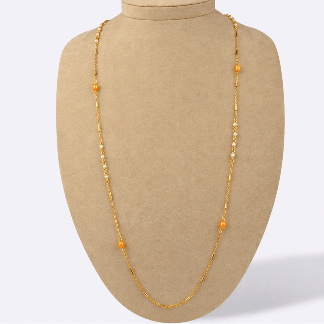 Gemstone & Pearl Long Necklace - Modern Mexico