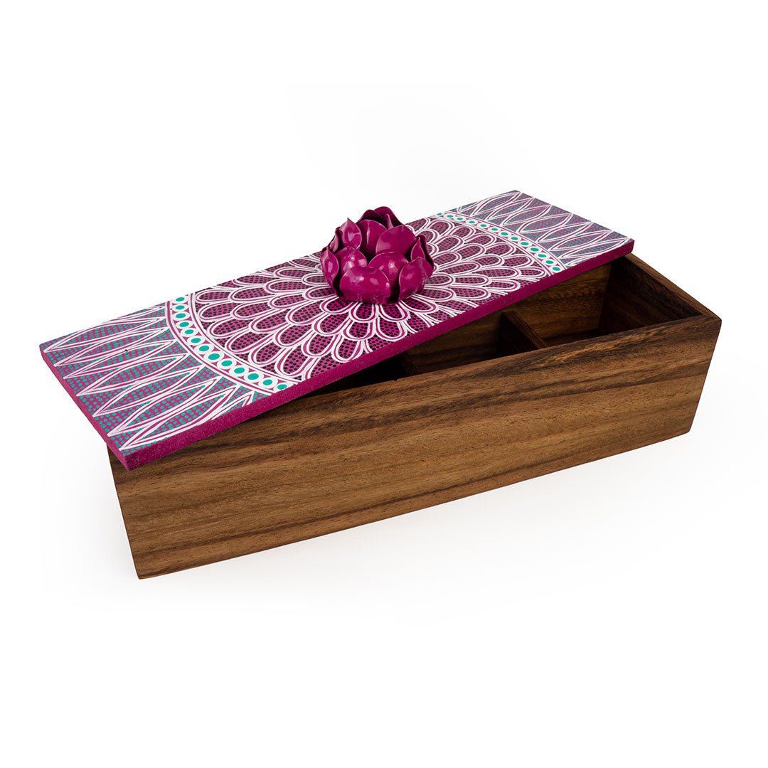 Blossom Handpainted Tea Box - Modern Mexico