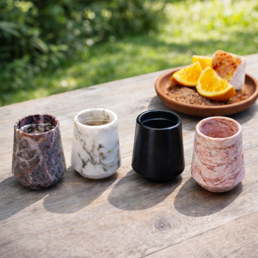 Marble Mezcal Shot Glasses Set - Modern Mexico