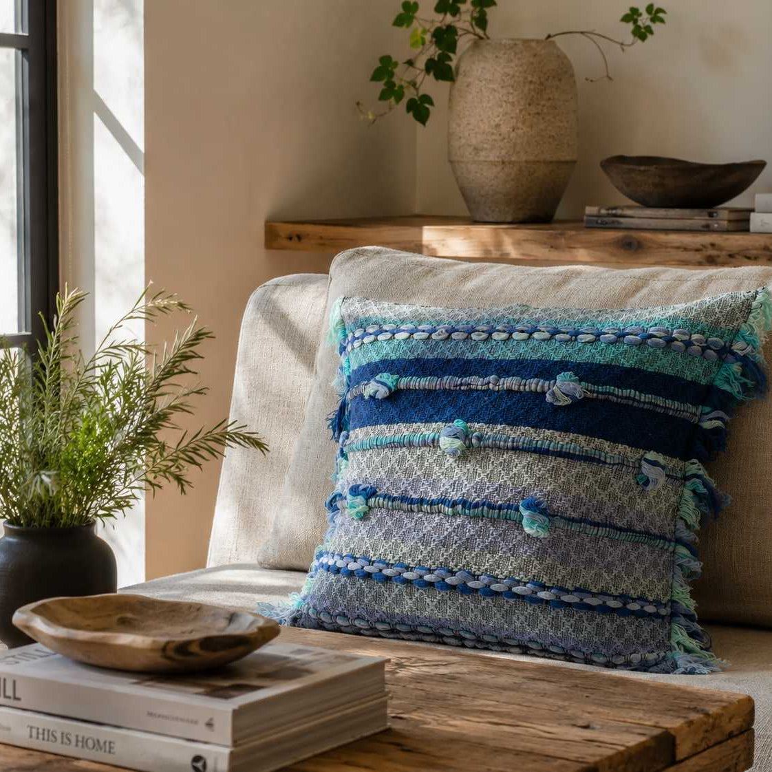 Ocean Throw Pillow Cover - Modern Mexico