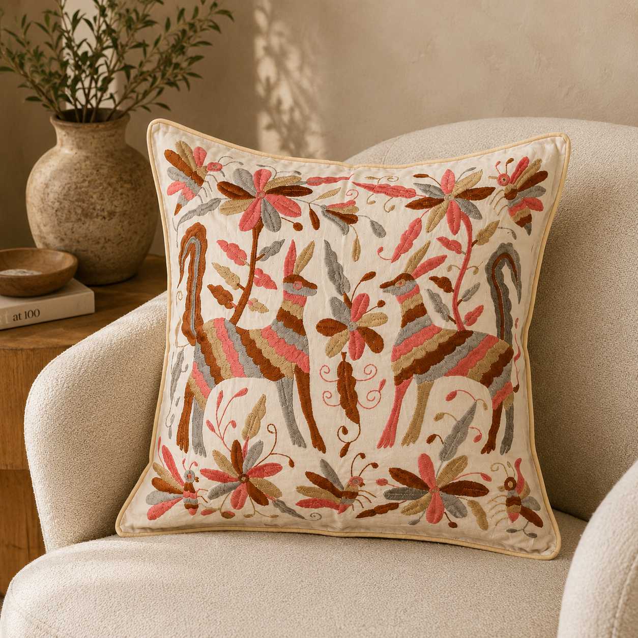 Pink Nature Cushion Cover - Modern Mexico