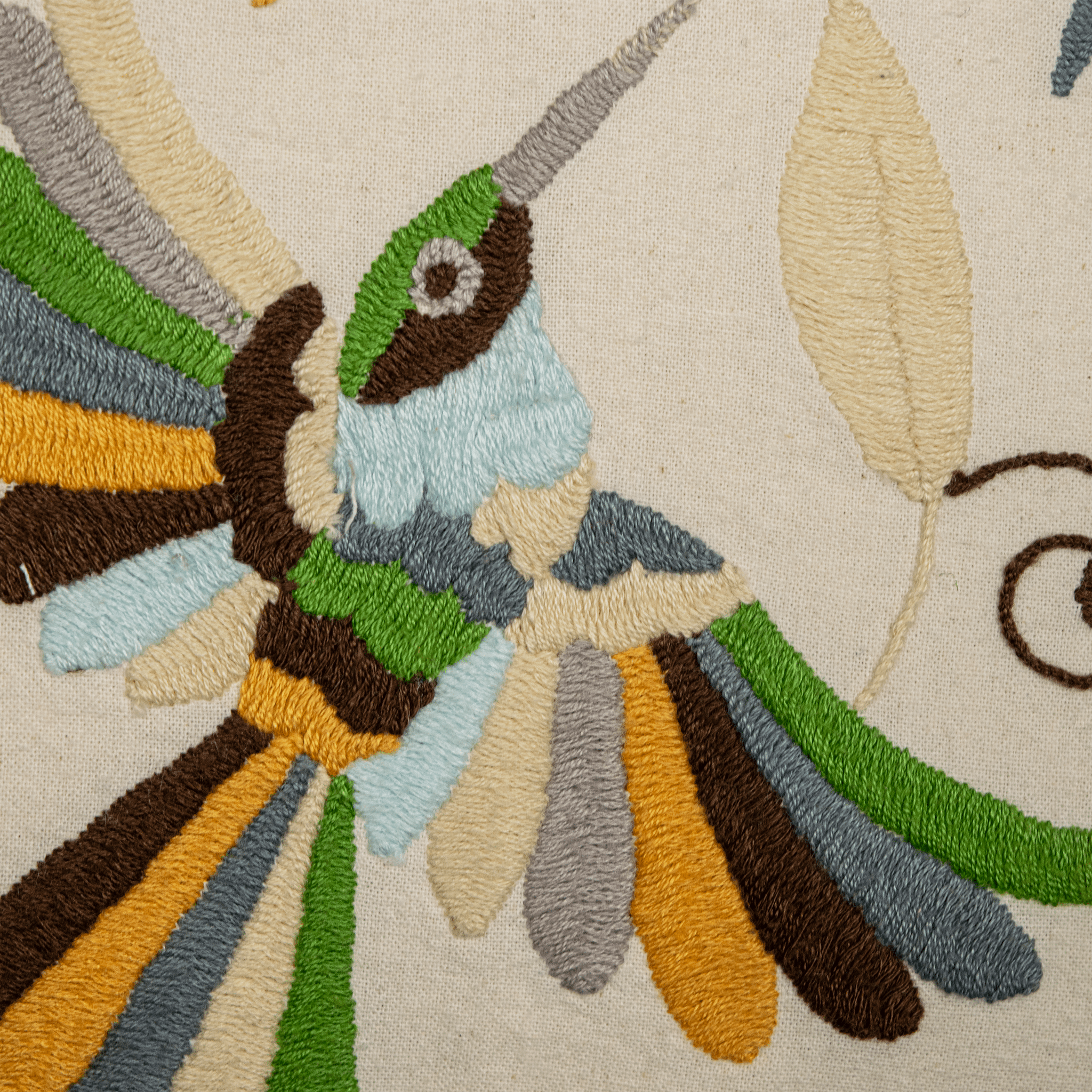Green Colibrí Cushion Cover - Modern Mexico