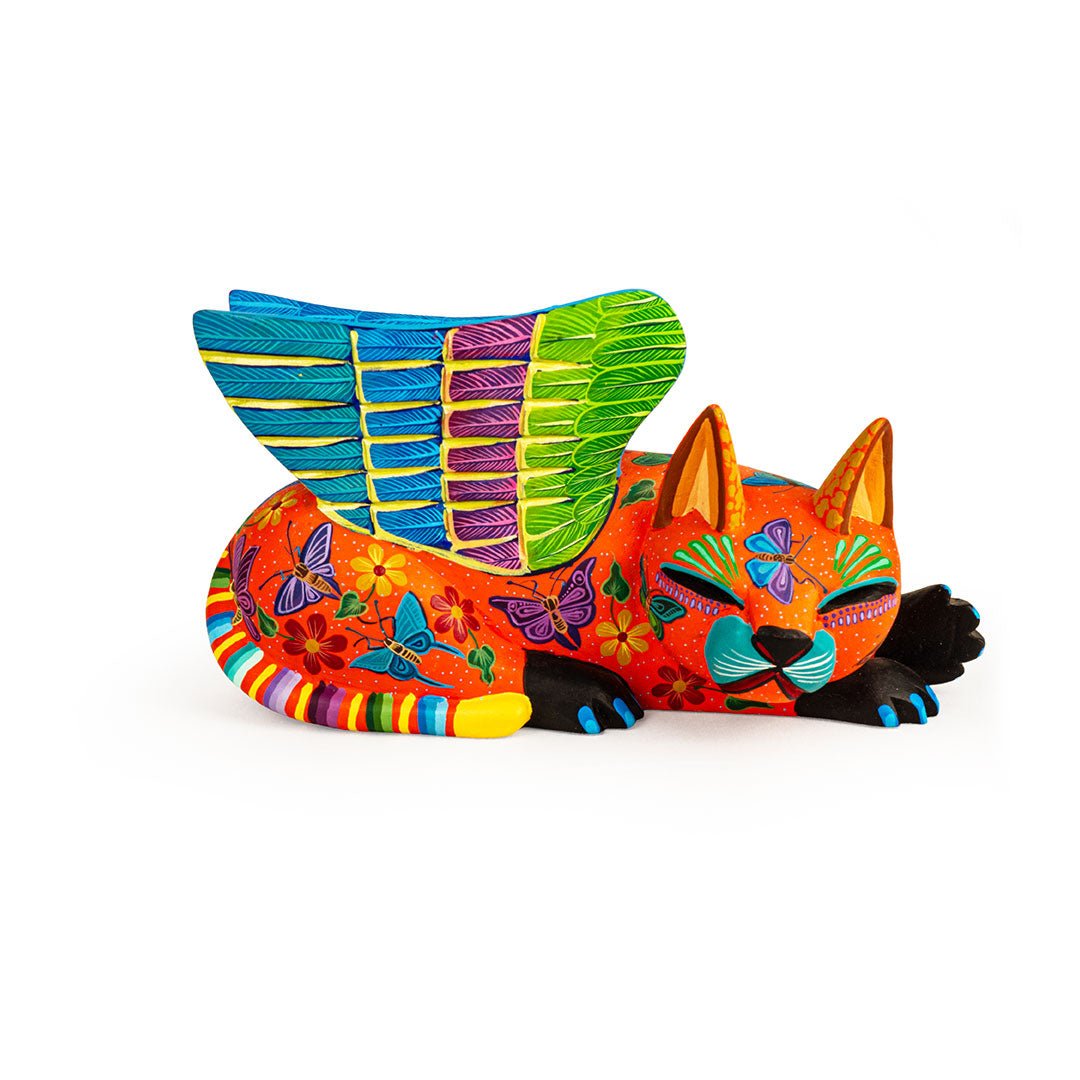 Night Flight Alebrije – Winged Cat - Modern Mexico