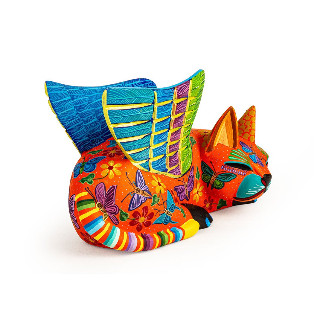 Night Flight Alebrije – Winged Cat - Modern Mexico