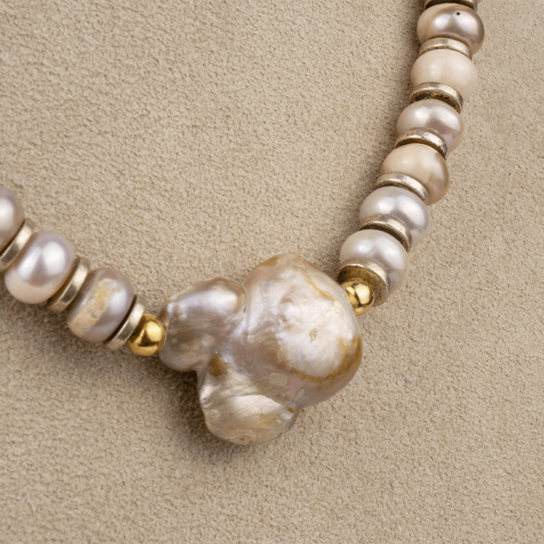 Pearl & Hematite Choker - Modern Mexico