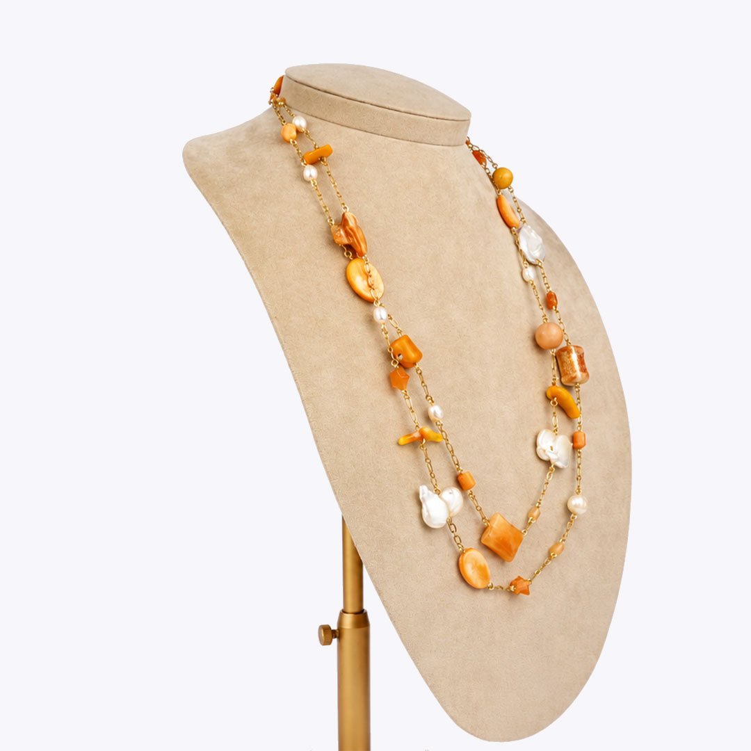 Mandarin Pearl Chain Necklace - Modern Mexico