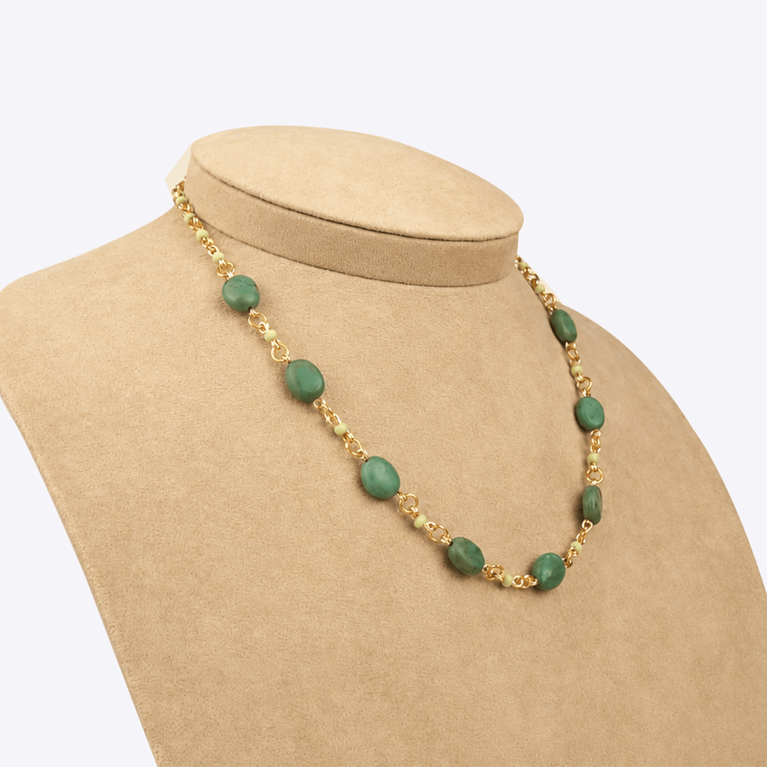 Green Turquoise Collar Necklace - Modern Mexico