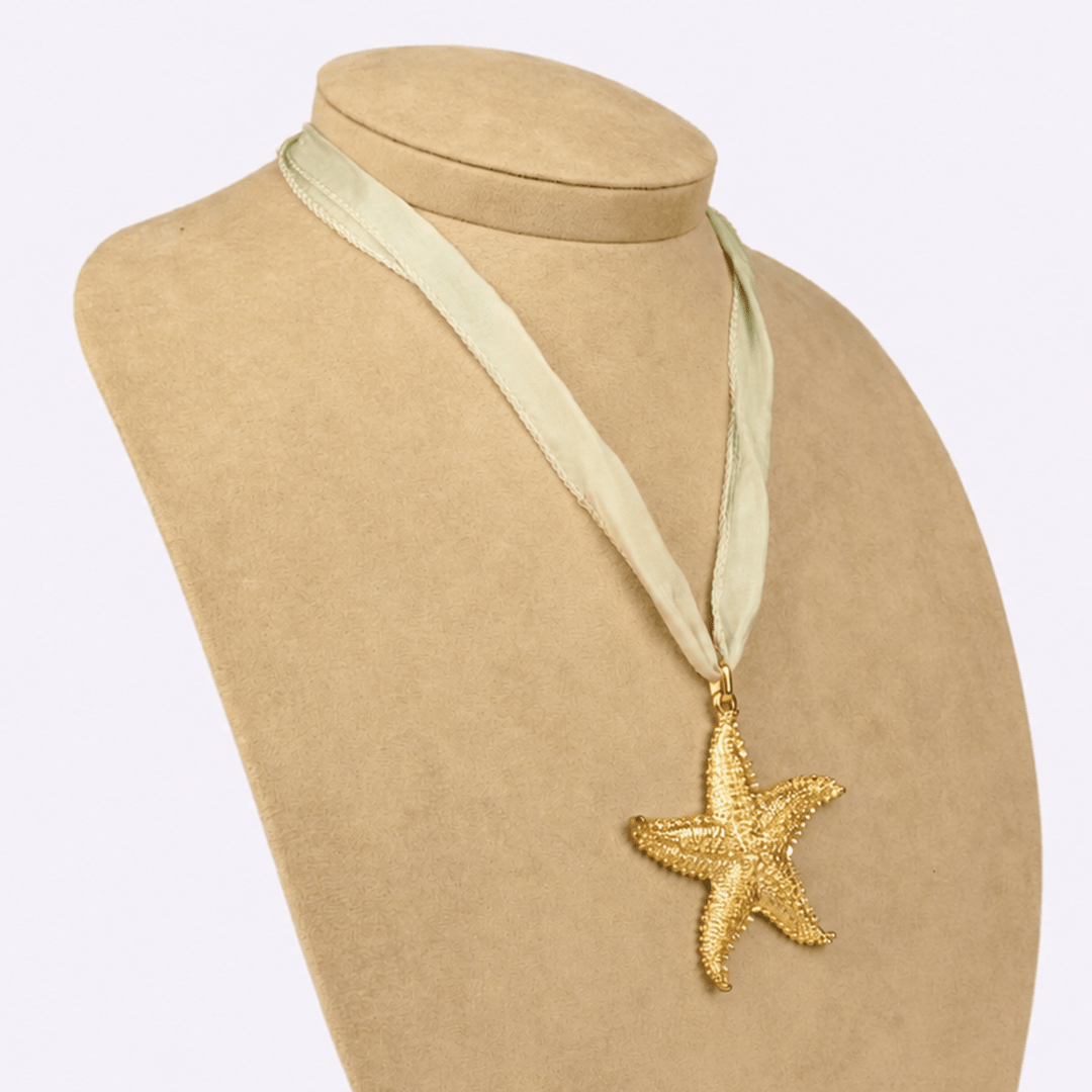 Starfish Silk Ribbon Necklace - Modern Mexico
