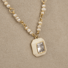 Zircon & Pearl Pendant Necklace - Modern Mexico