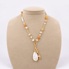 Coral & Pearl Pendant Necklace - Modern Mexico