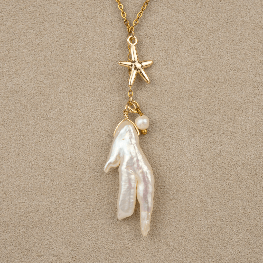 Biwa Pearl Starfish Necklace - Modern Mexico