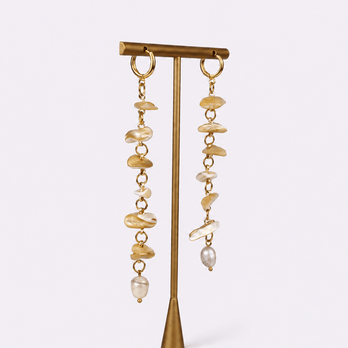 Mother-of-Pearl Hoop Earrings - Modern Mexico