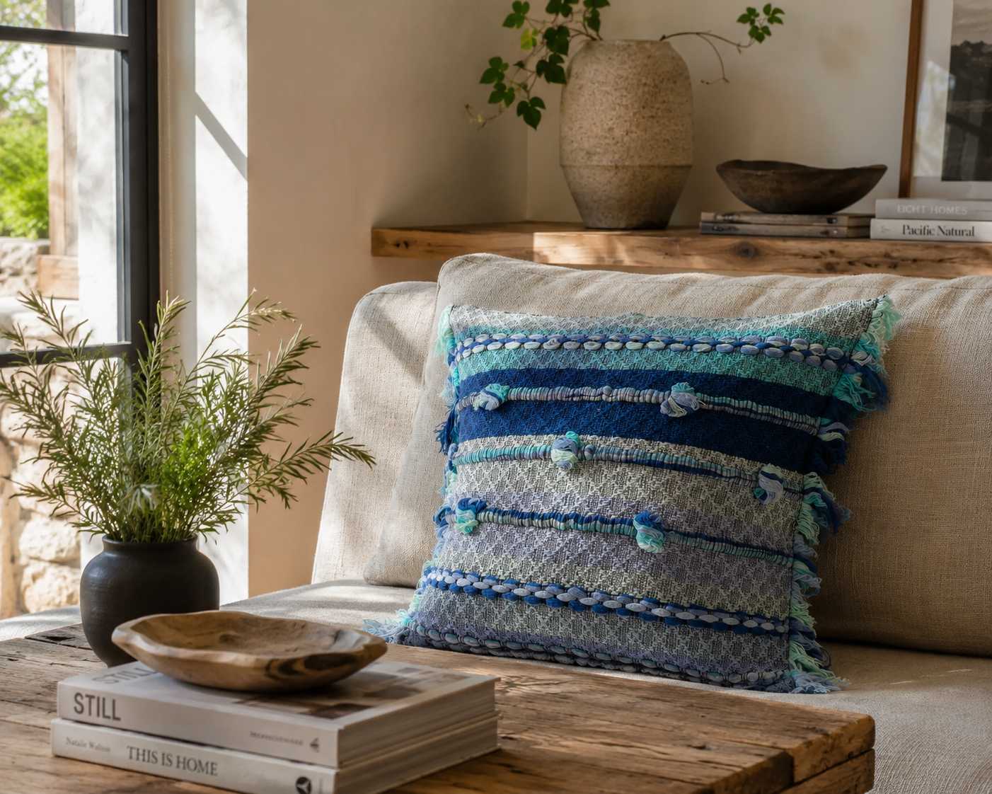 Ocean Throw Pillow Cover - Modern Mexico