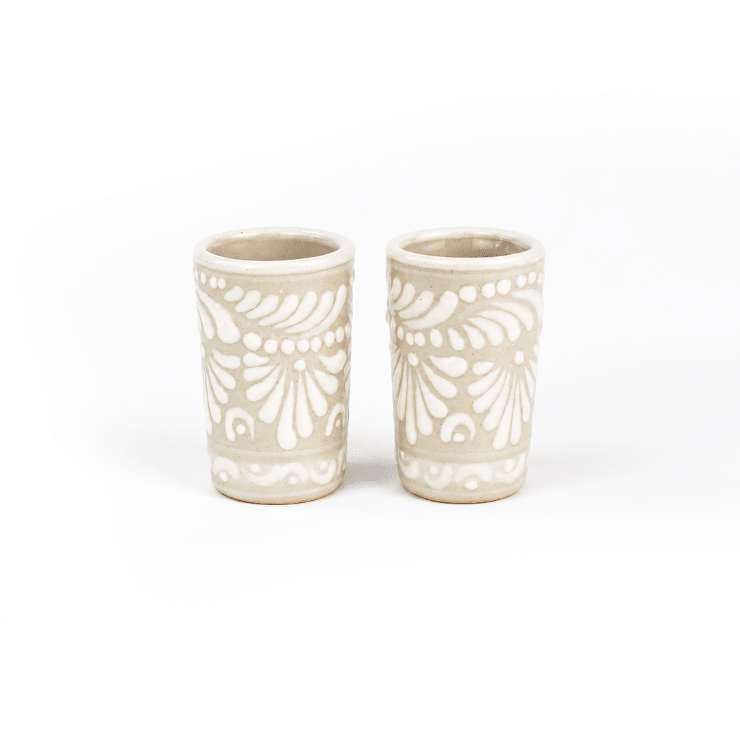 Puro Agave Talavera Set — 2 Tequila Cups - Modern Mexico