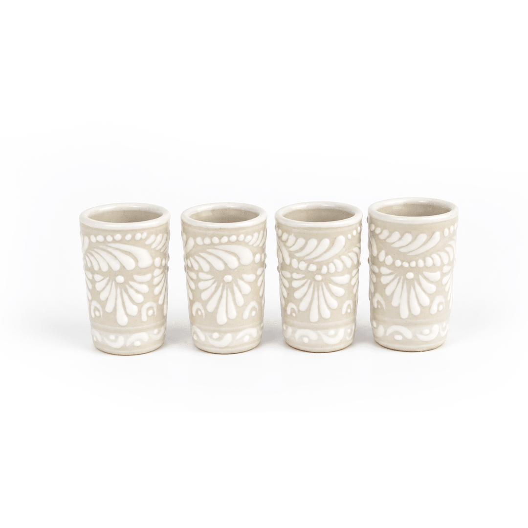Puro Agave Talavera Set — 2 Tequila Cups - Modern Mexico