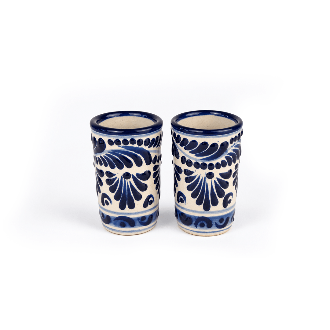 Puro Agave Talavera Set — 2 Tequila Cups - Modern Mexico