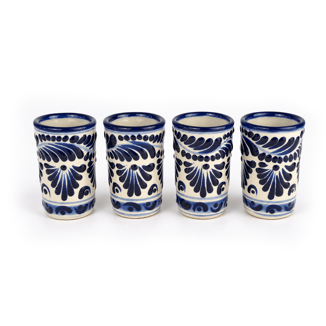 Puro Agave Talavera Set — 2 Tequila Cups - Modern Mexico